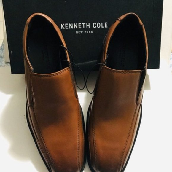 New Kenneth Cole Mens Brown Leather 